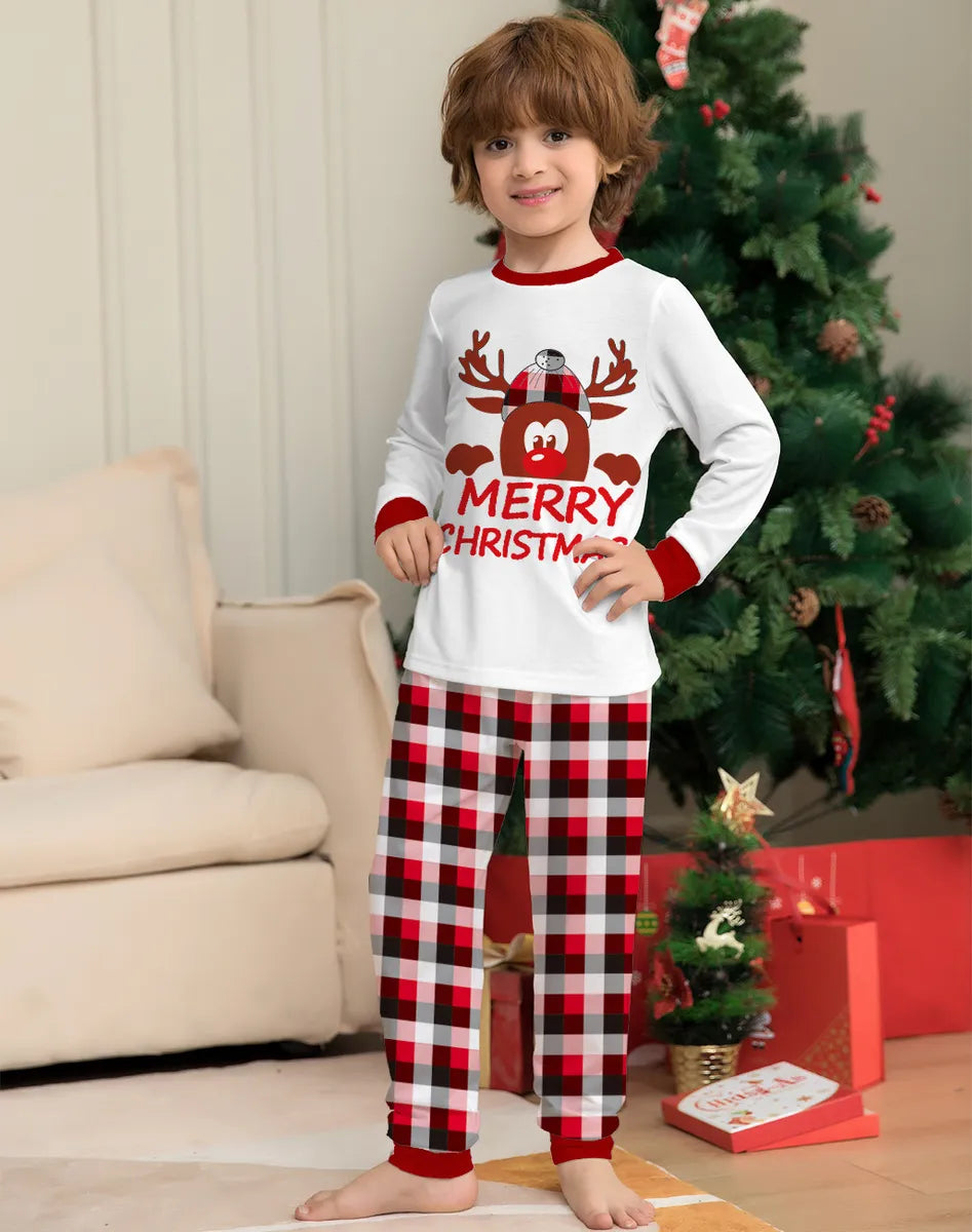 Cute Elk Cotton Printing Pants Sets Jogger Pants Family Matching Outfits