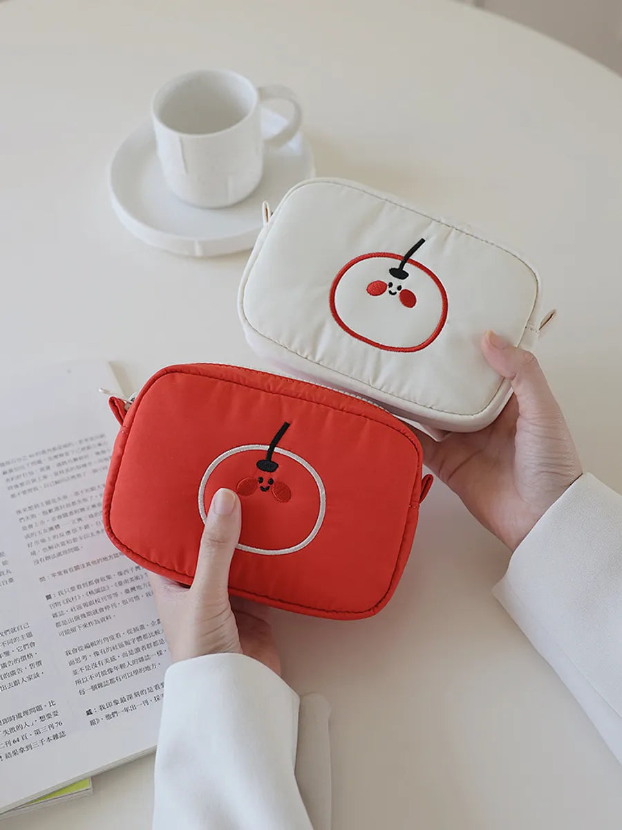 Cute Embroidered Cosmetic Bag  New Small Bag Multi-Functional Student Storage Bag Portable Fabric Clutch Bag