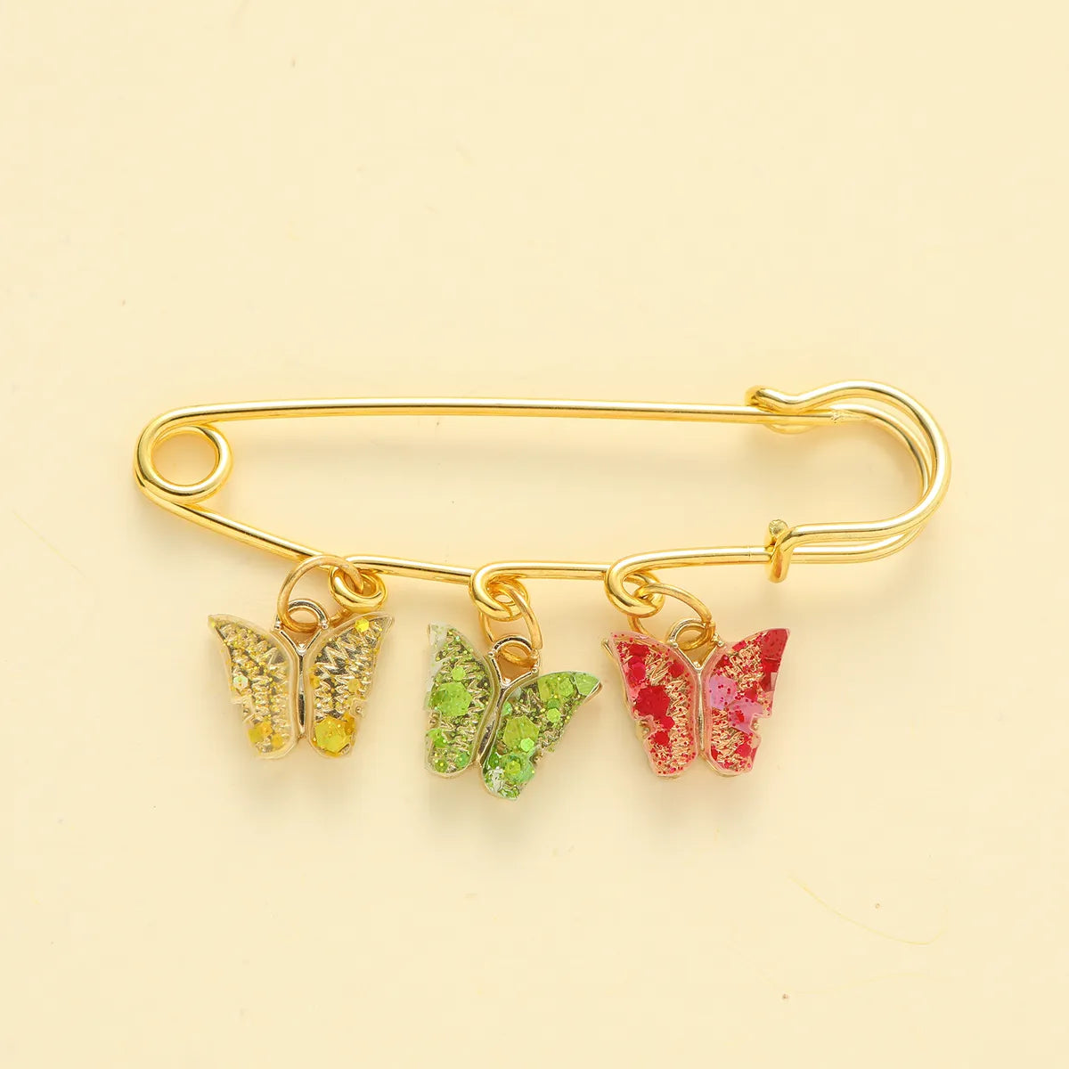 Cute Ethnic Style Simple Style Butterfly Alloy Inlay Shell Women'S Brooches