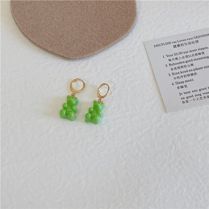 Cute Fashion Bear Bear Plastic Resin Resin Earrings