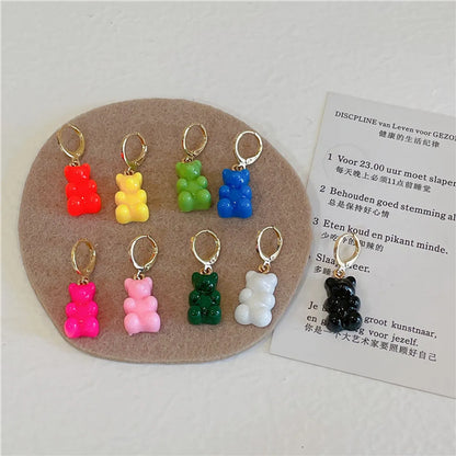 Cute Fashion Bear Bear Plastic Resin Resin Earrings