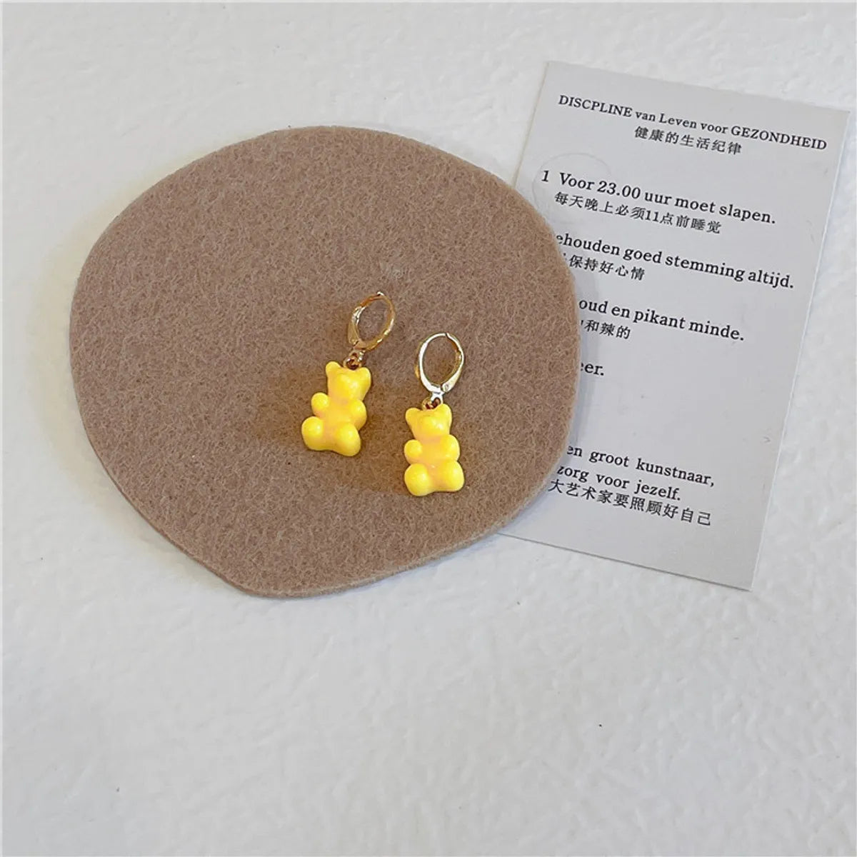 Cute Fashion Bear Bear Plastic Resin Resin Earrings