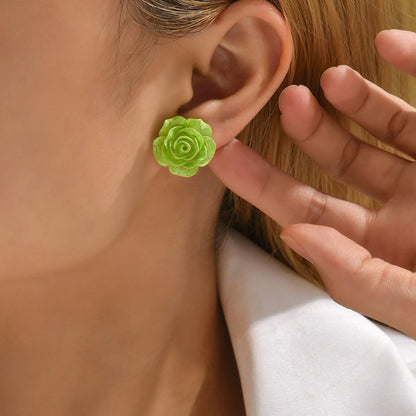 Cute Flower Arylic Women's Ear Studs