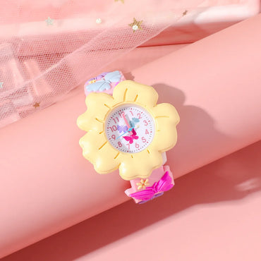 Cute Flower Bow Knot Buckle Quartz Kids Watches