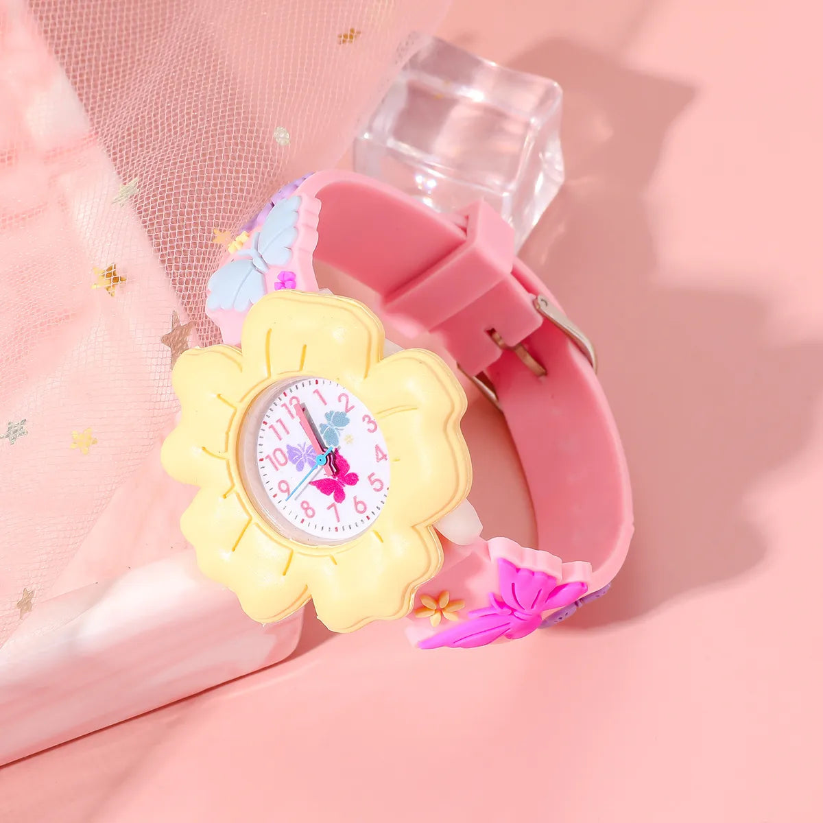 Cute Flower Bow Knot Buckle Quartz Kids Watches