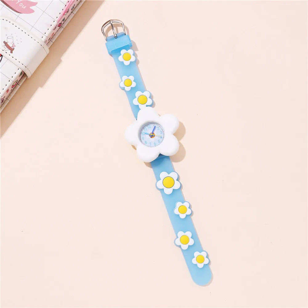 Cute Flower Buckle Quartz Kids Watches