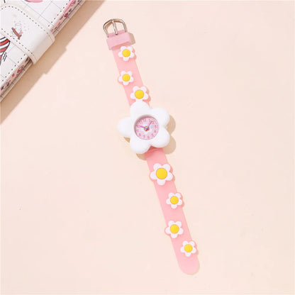 Cute Flower Buckle Quartz Kids Watches