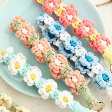 Cute Flower Cotton Knitting Bag Pendant Keychain