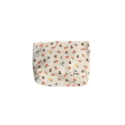 Cute Flower Cotton Square Makeup Bags