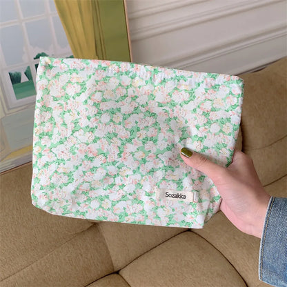 Cute Flower Cotton Square Makeup Bags