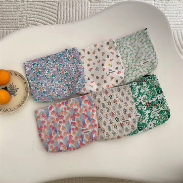 Cute Flower Cotton Square Makeup Bags