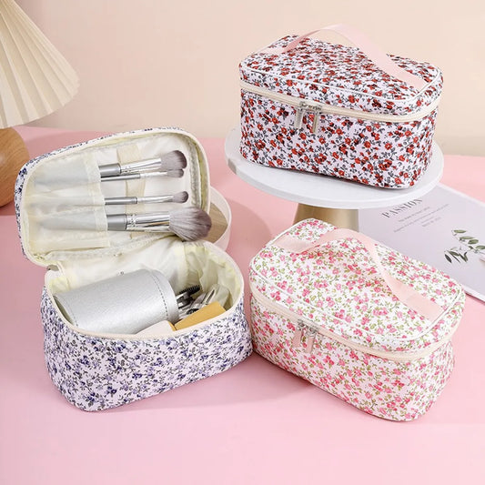 Cute Flower Cotton Square Makeup Bags