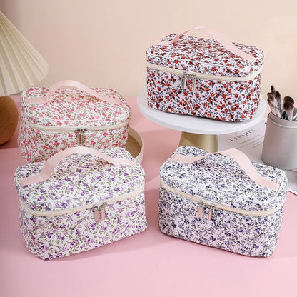 Cute Flower Cotton Square Makeup Bags