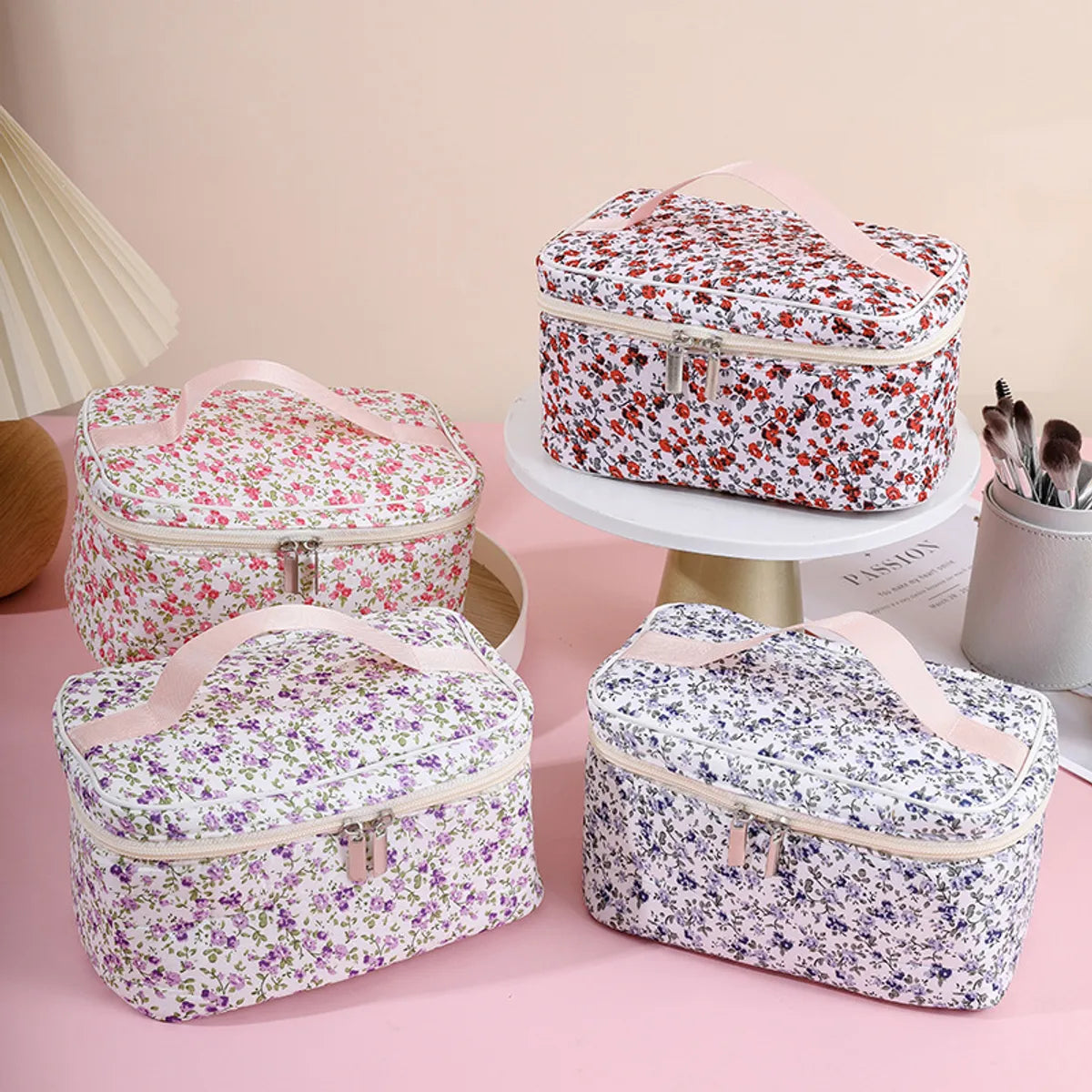 Cute Flower Cotton Square Makeup Bags