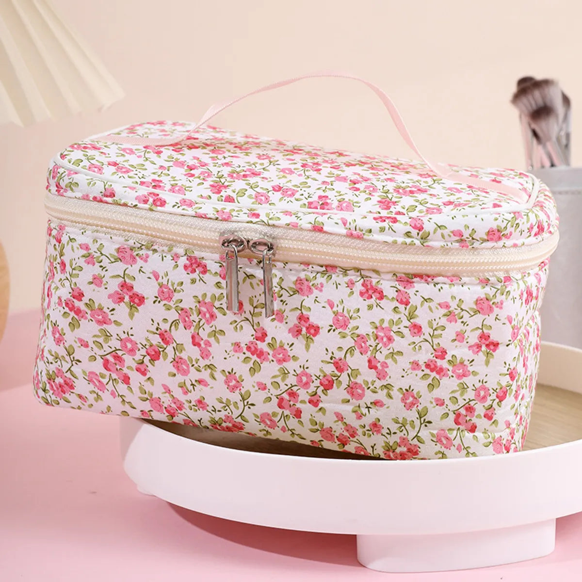 Cute Flower Cotton Square Makeup Bags