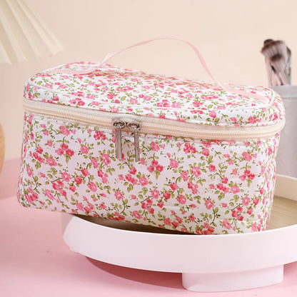 Cute Flower Cotton Square Makeup Bags