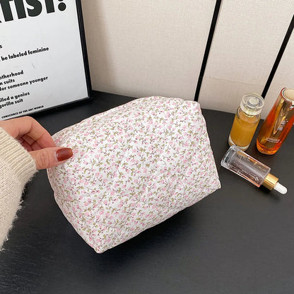 Cute Flower Cotton Square Makeup Bags