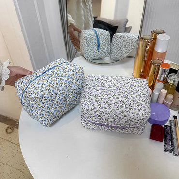 Cute Flower Cotton Square Makeup Bags