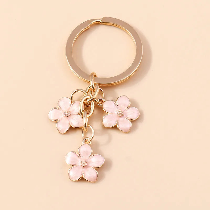 Cute Flower Metal Women'S Bag Pendant Keychain