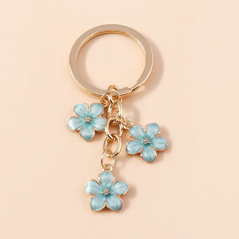 Cute Flower Metal Women'S Bag Pendant Keychain