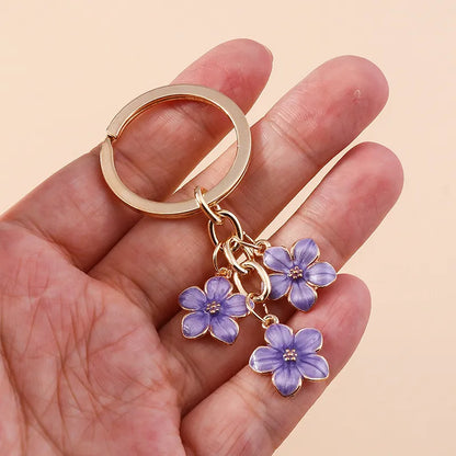 Cute Flower Metal Women'S Bag Pendant Keychain