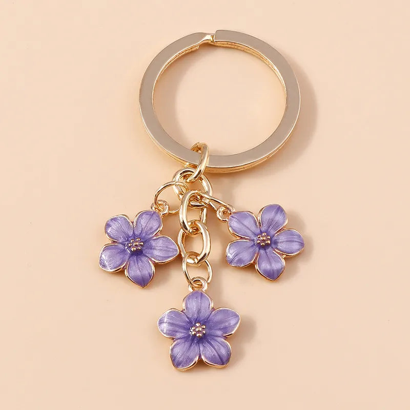 Cute Flower Metal Women'S Bag Pendant Keychain