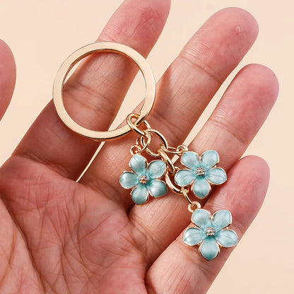 Cute Flower Metal Women'S Bag Pendant Keychain