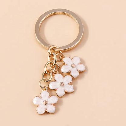 Cute Flower Metal Women'S Bag Pendant Keychain