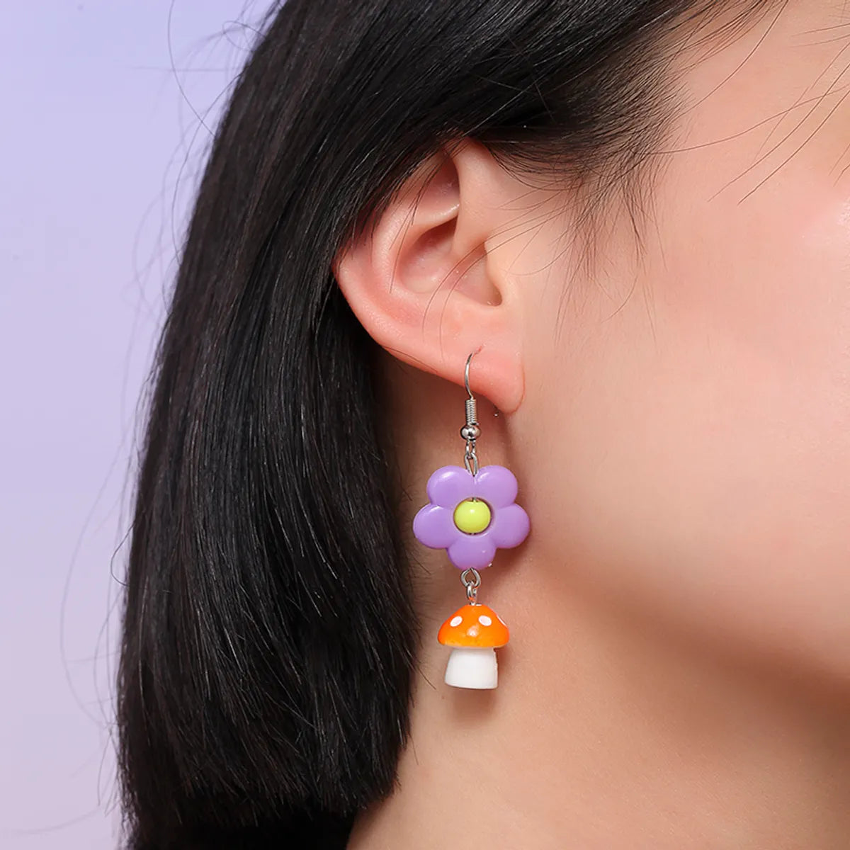 Cute Flower Mushroom Plastic Ear Hook 1 Pair