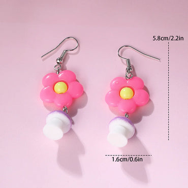 Cute Flower Mushroom Plastic Ear Hook 1 Pair