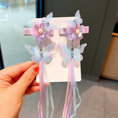 Cute Flower Plastic Cloth Resin Tassel Hair Clip