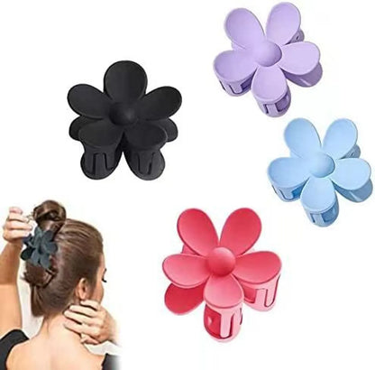 Women'S Cute Flower Plastic Resin Hollow Out Hair Claws