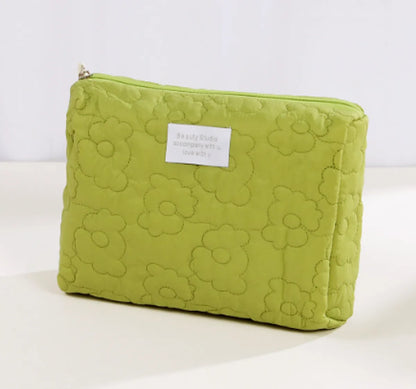 Cute Flower Polyester Square Makeup Bags