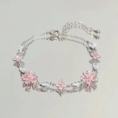 Cute Flower Rhinestones Alloy Wholesale Bracelets