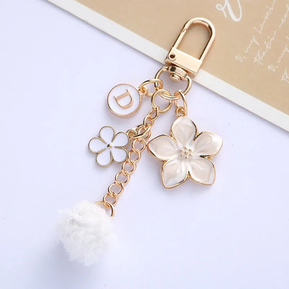 Cute Flower Zinc Alloy Unisex Bag Pendant Keychain