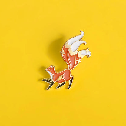 Cute Fox Alloy Enamel Stoving Varnish Unisex Brooches