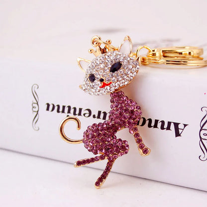 Cute Fox Alloy Inlaid Zircon Women'S Bag Pendant Keychain