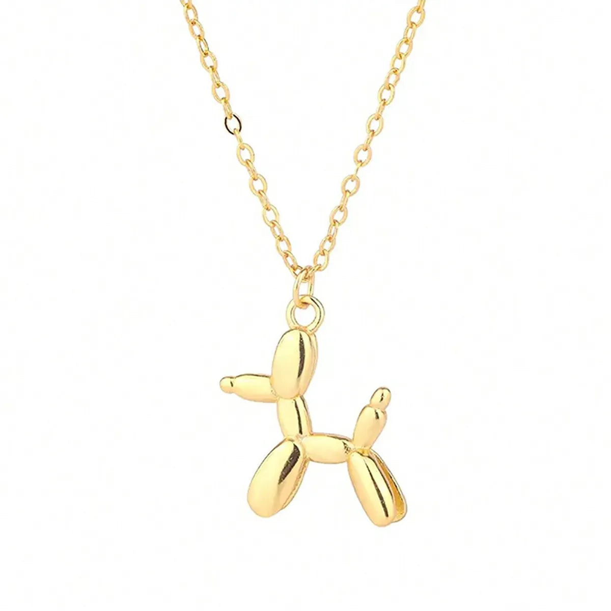 Cute French Style Animal Dog Alloy Three-dimensional Unisex Pendant Necklace