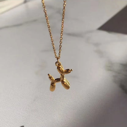 Cute French Style Animal Dog Alloy Three-dimensional Unisex Pendant Necklace