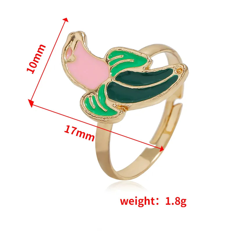 Cute Fruit Alloy Resin Women'S Adjustable Ring