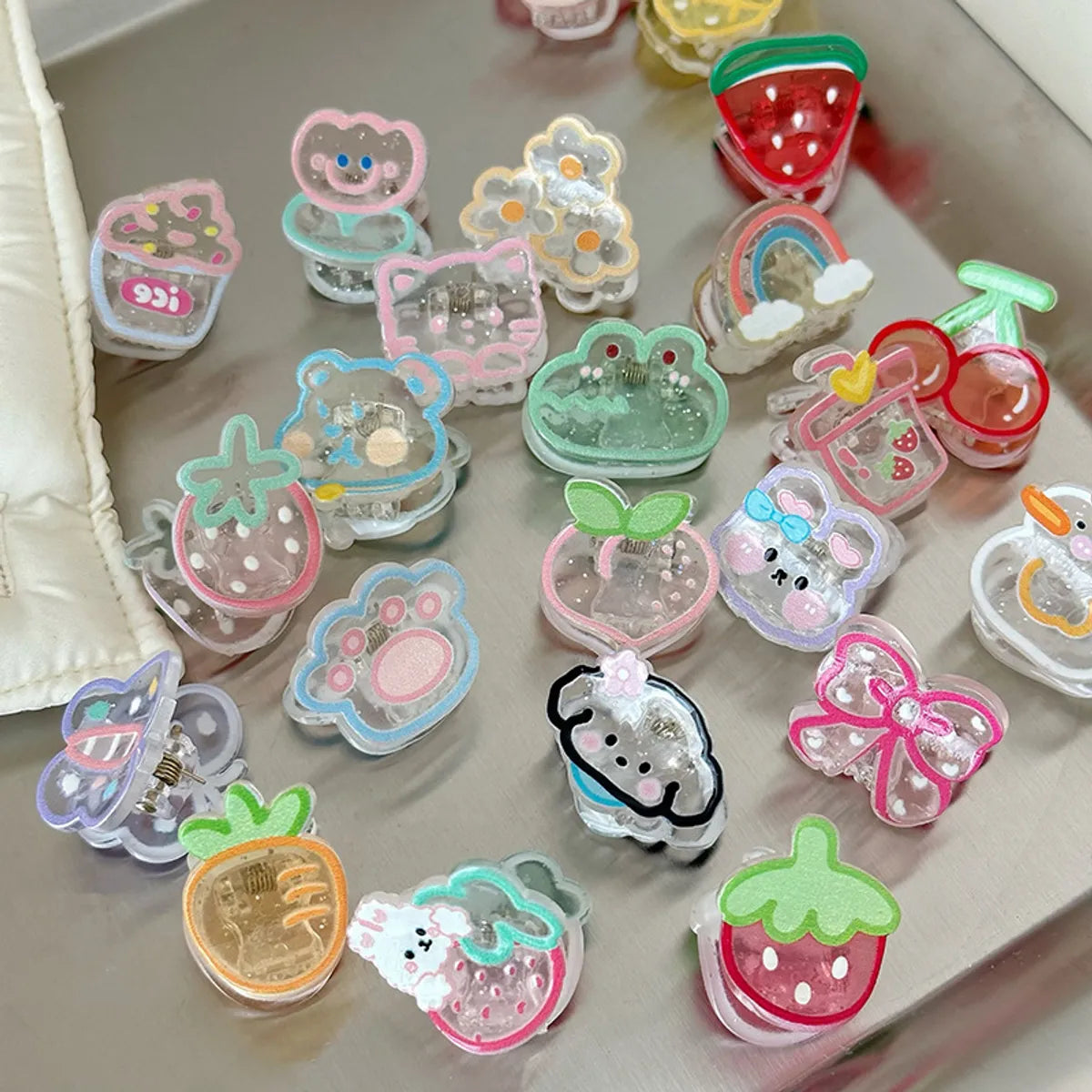 Cute Fruit Bow Knot Plastic Resin Hair Clip