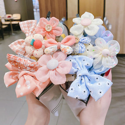 Girl'S Cute Fruit Flower Bow Knot Cloth Hair Clip