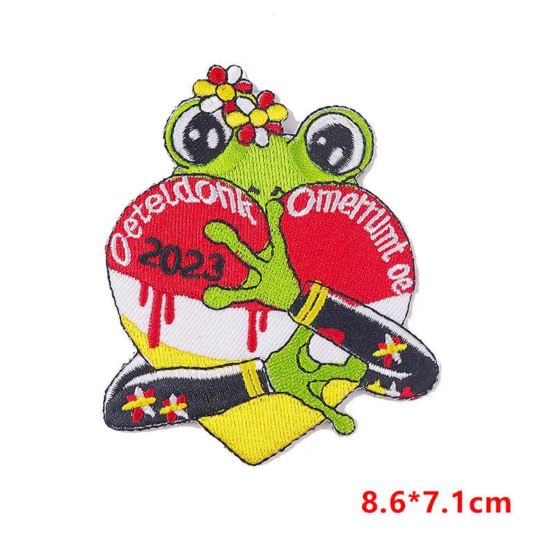 Cute Funny Cartoon Letter Frog Embroidery Thread