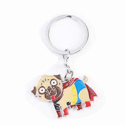 Cute Funny Dog Metal Unisex Keychain