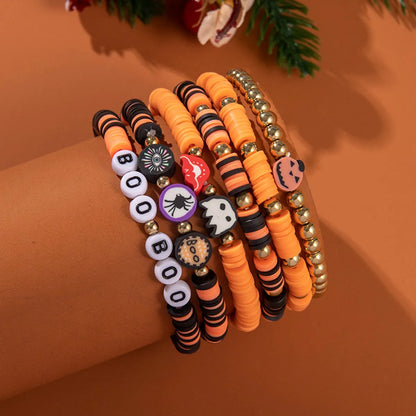 Cute Funny Halloween Pattern Soft Clay Wholesale Bracelets