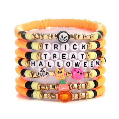 Cute Funny Halloween Pattern Soft Clay Wholesale Bracelets