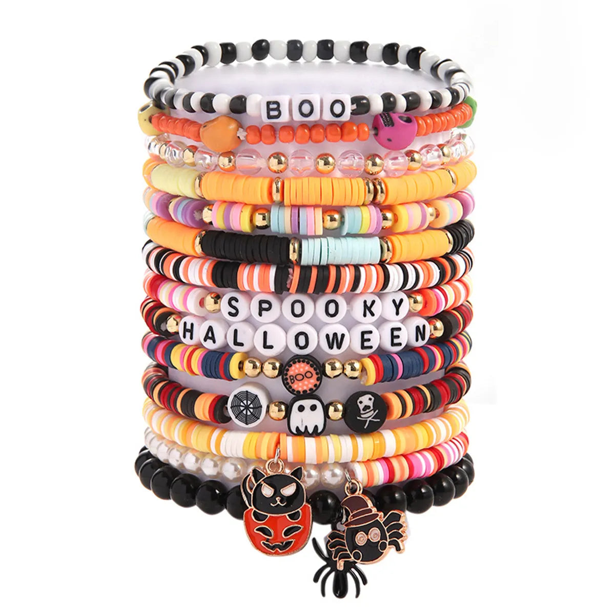 Cute Funny Halloween Pattern Soft Clay Wholesale Bracelets