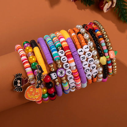 Cute Funny Halloween Pattern Soft Clay Wholesale Bracelets