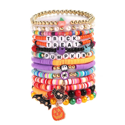 Cute Funny Halloween Pattern Soft Clay Wholesale Bracelets