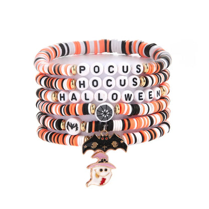 Cute Funny Halloween Pattern Soft Clay Wholesale Bracelets